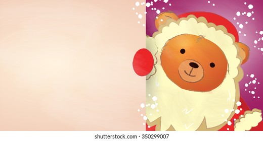 Christmas card with a funny bear.