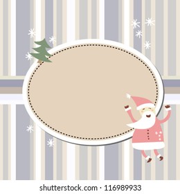 Christmas card with funny Santa Claus