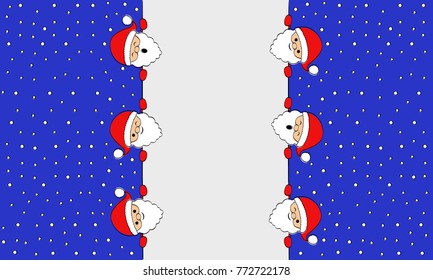 Christmas card with funny Santa Claus. Vector.