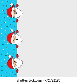 Christmas card with funny Santa Claus. Vector.
