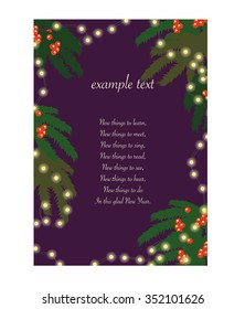 Christmas card with a garland