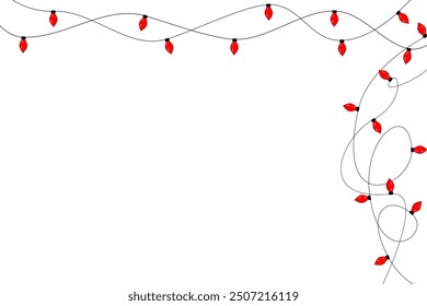 Christmas card with garland of lights