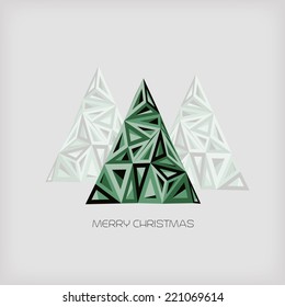 Christmas card with geometric pine