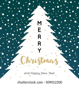 Christmas card with geometric tree. Vector illustration eps10 format.
