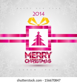 Christmas card with gift.