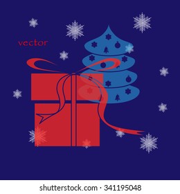 Christmas card with a gift.