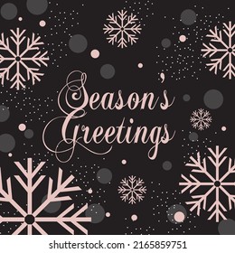 Christmas card, gift bag or box design with snowflakes and lettering