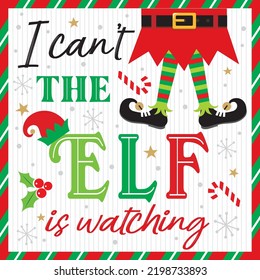 Christmas card, gift bag or box design christmas elf