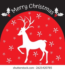 christmas card , gift bag or box design with reindeer

