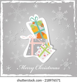 Christmas card with gift box