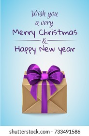 Christmas card with gift box.