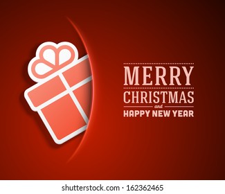 Christmas card and gift box decoration background. Vector illustration Eps 10. 