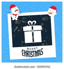 Christmas card and gift box decoration background