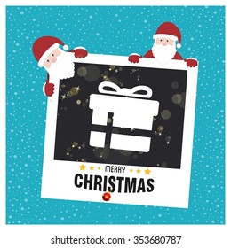Christmas card and gift box decoration background