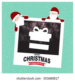 Christmas card and gift box decoration background