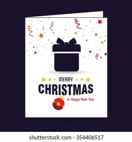 Christmas card and gift box decoration background
