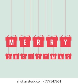 Christmas card with gift box vector