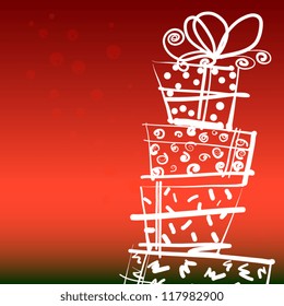 Christmas card with gift boxes
