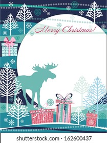 Christmas card with gift boxes