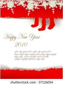 Christmas card with gift  stockings