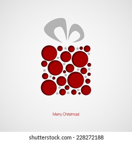 Christmas card with a gift. Vector illustration