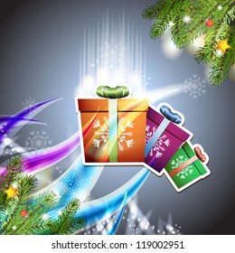 Christmas card with gifts box