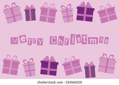 Christmas card with gifts. Vector.