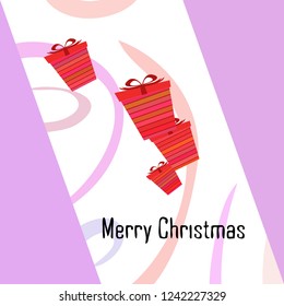 Christmas card, gifts, vector background
