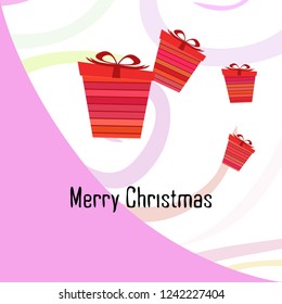 Christmas card, gifts, vector background
