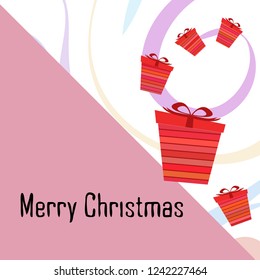 Christmas card, gifts, vector background