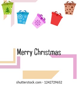Christmas card, gifts, vector background