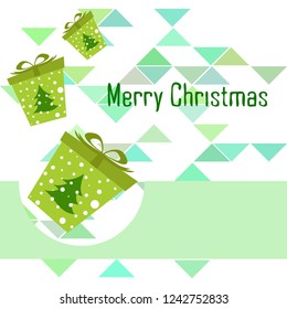Christmas card, gifts, vector background