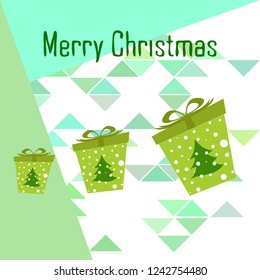 Christmas card, gifts, vector background