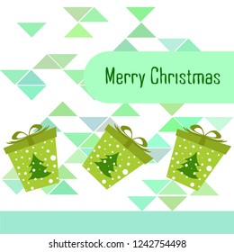 Christmas card, gifts, vector background