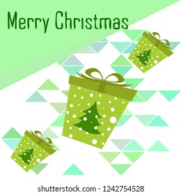 Christmas card, gifts, vector background