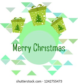 Christmas card, gifts, vector background