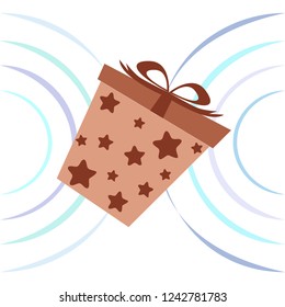 Christmas card, gifts, vector background