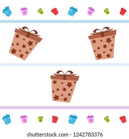 Christmas card, gifts, vector background