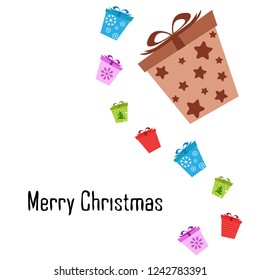 Christmas card, gifts, vector background