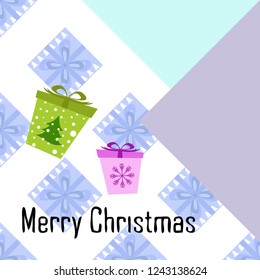 Christmas card, gifts, vector background