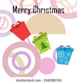 Christmas card, gifts, vector background