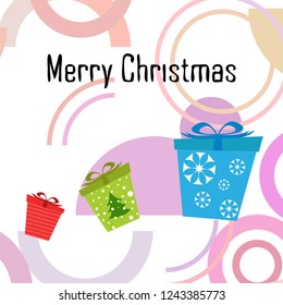 Christmas card, gifts, vector background