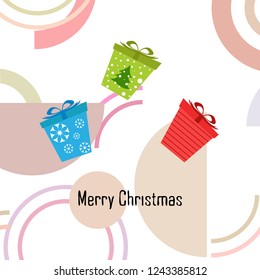 Christmas card, gifts, vector background
