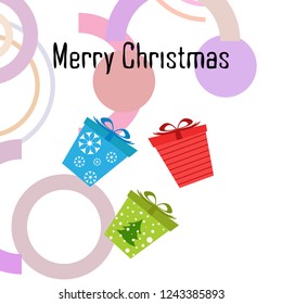 Christmas card, gifts, vector background
