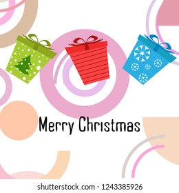 Christmas card, gifts, vector background