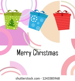 Christmas card, gifts, vector background