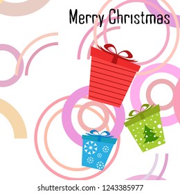 Christmas card, gifts, vector background
