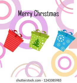 Christmas card, gifts, vector background