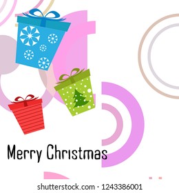 Christmas card, gifts, vector background