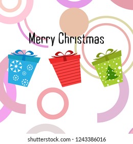 Christmas card, gifts, vector background